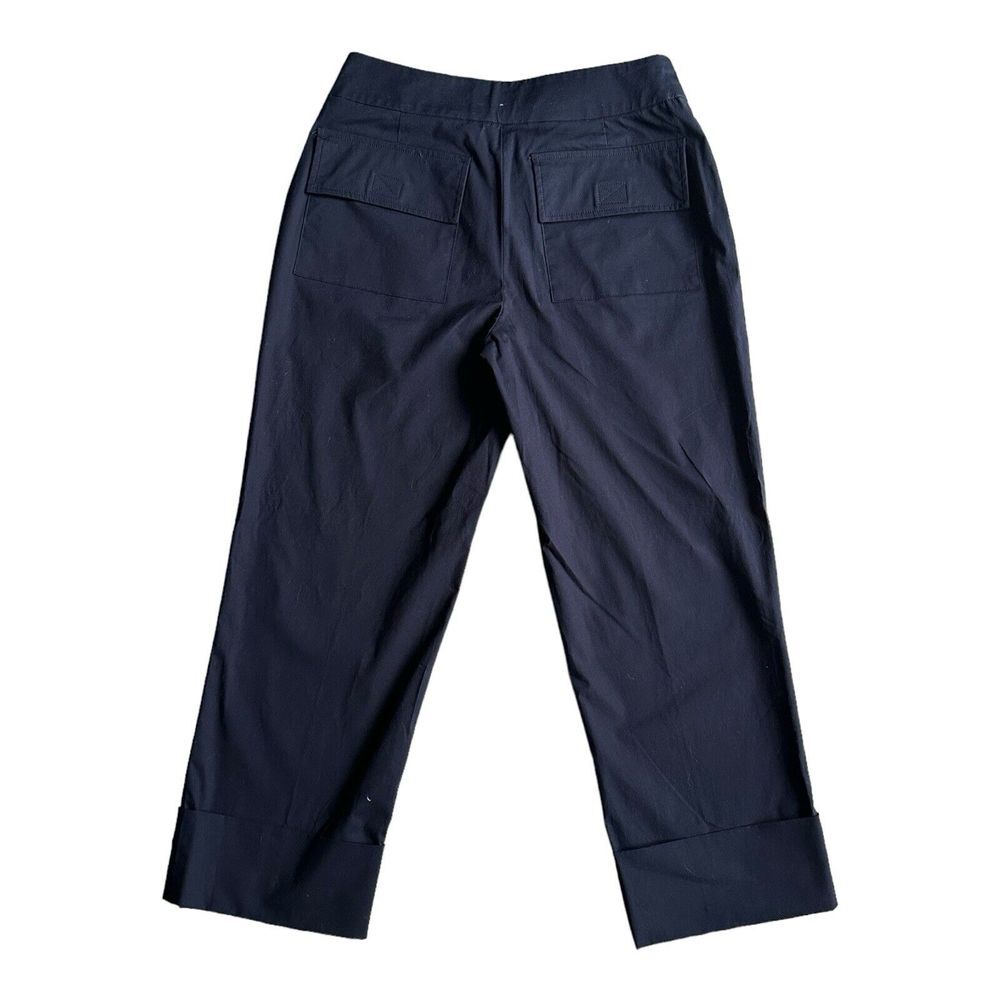 Ralph Lauren‎ Black Label Stretch Roll Up Legs Cotton Pants Black Size 4 - Picture 4 of 13